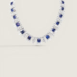 NECKLACE COMPLEX MOTIF SQ W/ RDS & PS TIPS/NO DRP - N65WO/SAP/CZ