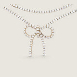 NECKLACE 3.25mm neck in 4 prg set w/bow in front - N15/CZ