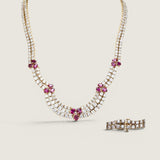 NECKLACE DOUBLE/TRIPLE ROWS RD W/TRIP - N16/CZ