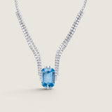 NECKLACE RDS W/1/2 DBLE RDS LG EC SAP BOT W/RDS - N20/AQUA/CZ