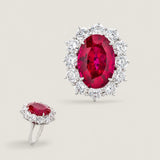 RING 1 OV CTR-9CT/12 RDS-4.25CT F237-RUB-CZ-14K