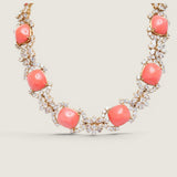 NECKLACE  LG CAB CTR SURRW/ROW RDS - N22/CORAL/CZ