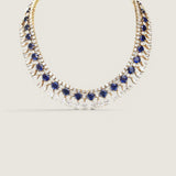 NECKLACE RDS W/LG & SM RDS  W/ FLOAT PS DRPS - N60W/SAP/CZ