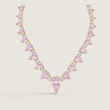 NECKLACE OF GRAD PS AND RDS  - N6/PINK/CZ