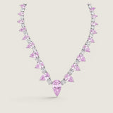 NECKLACE OF GRAD PS AND RDS  - N6/PINK/CZ