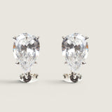 Radiant Pear Studs with Omega Back (5TCW)