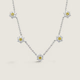 5 Flower Pendant Necklace- PF536/5/CAN/CZ