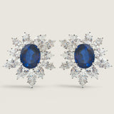 EARRING  11x9 oval w/6ps & 5marq surrounding. - 17642/SAP/CZ