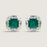 Emerald Square Cut Center with Oval and Baguette Halo (11.2 TCW)