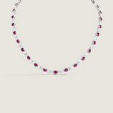 NECKLACE RD. W MARQ.CZ - NMR/RUBY/CZ