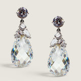 Round Stud with Detailed Cap Briolette Drop Earrings (12.5 TCW)