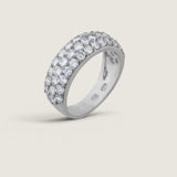 Eternity band with 3 Rows of stones  with 43 Round cut stones (2.15ct) F42-CZ-14K