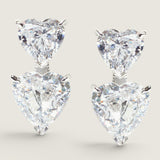 Heart Double Drop Earrings 6/8