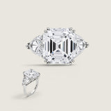 14CT(14.75mm x 14mm ) Asscher cut with 2.5 (9mm) Trillion Sides