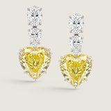 EARRING OV W/PS TOP W/HEART BOT - EN102/PK/CZ
