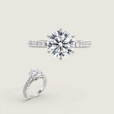 Round Solitaire with Two-Thirds Eternity Band (3 Carat Center)