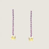 EARRINGS 14RD CZ DWN W/SQ BOTAVIL IN OTHER COLORS - EF638/PK/CN