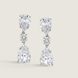 Double Pear and Round Drop Earrings (10.5 TCW)