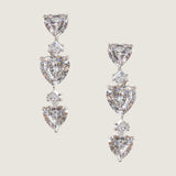 EARRING 3 HEARTS SEP BY 2 SQS - EF677/CZ