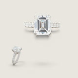 Emerald Cut Center with Side Stones Ring