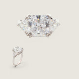 RING 6CT SPLIT PRONG SQ W/TRI SIDES F694-CZ-14K