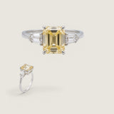 Canary Emerald-Cut and Bullets Ring (3.1 TCW)