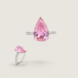 Pink Pear with Partial Pave Band