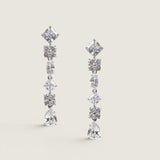 EARRING-- Vert sq/4rds/mq/Vert sq/4 rds/ps drp - EF668/CZ