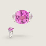 7CT(12mm) CUSHION CUT W/ 2TCW 1/2 MOON SIDE STONES F220LG-PK TORM-CZ-14K