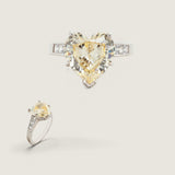 4CT HEART W/PRINCESS SIDE STONES F736-CAN-14K