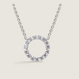MEDIUM ROUND STONE CIRCLE PENDANT