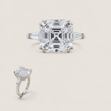 8CT ASSCHER CUT W/ BAG SETTING F799-CZ-14K