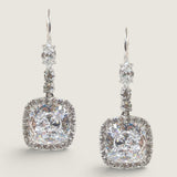 Cushion-Cut with Halo Drop Earrings (11.5 TCW)