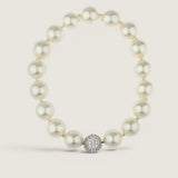 22MM PEARL NECK W/ PAVE BALL CLASP - NF793/PRL/CZ