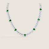 Pear Stone Necklace with Emerald Highlights