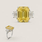 10.5 EMERALD CUT W/ TRAP SIDES F859-CAN-CZ-14K