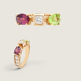 Peridot and Tourmaline Multi-stone Ring (2.8 TCW)