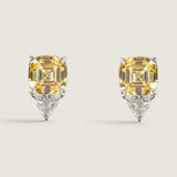 Canary Asscher Studs with Trillion Bottoms (8.1 TCW)