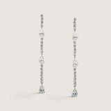 Round with Pear Linear Drop Earrings  (3.5 TCW)