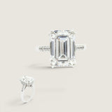 EMERALD CUT CUT W/ ANTIQUE MIRCO-PAVE SETTING F864-CZ-14K