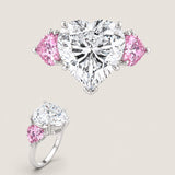 7CT HEART WITH 1CT EACH HEARTSHAPE SIDE F554-CZ/PK-14K