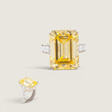 Canary Center Ring with Baguette Sides
