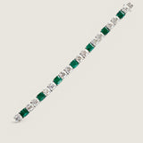 Square-Cut Emeralds and Clear Asscher Tennis Bracelet (62.5 TCW)
