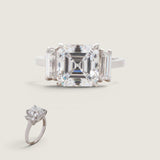 3.5CT ASSCHER CUT W/ BAG SIDES F344-CZ-14K