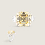 18CT SQ. ASSCHER CUT W/SIDE SHEILDS F881-CAN-CZ-14K