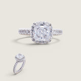 1.5CT CUSHION CENTER SURR.BY MIRO-PAVE F870-CZ-14K