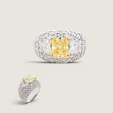 2.5CT PRINCESS W TRI W/ PAVE F801-CAN-CZ-14K