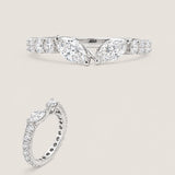 Double Marquis V Dip Wedding Band