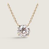 6.5CT ROUND STONE PENDANT - P12MMRD/CZ