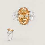 4CT CENTER WITH 1.5CT OVAL SIDES F905-COF-CZ-14K